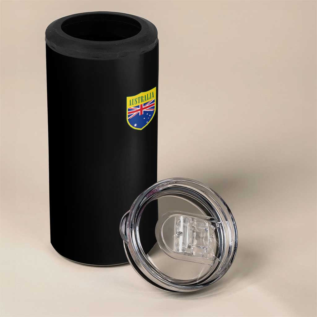 Australia Football Crest Australian Flag Pride Sporty Athletic Jersey 4 in 1 Can Cooler Tumbler