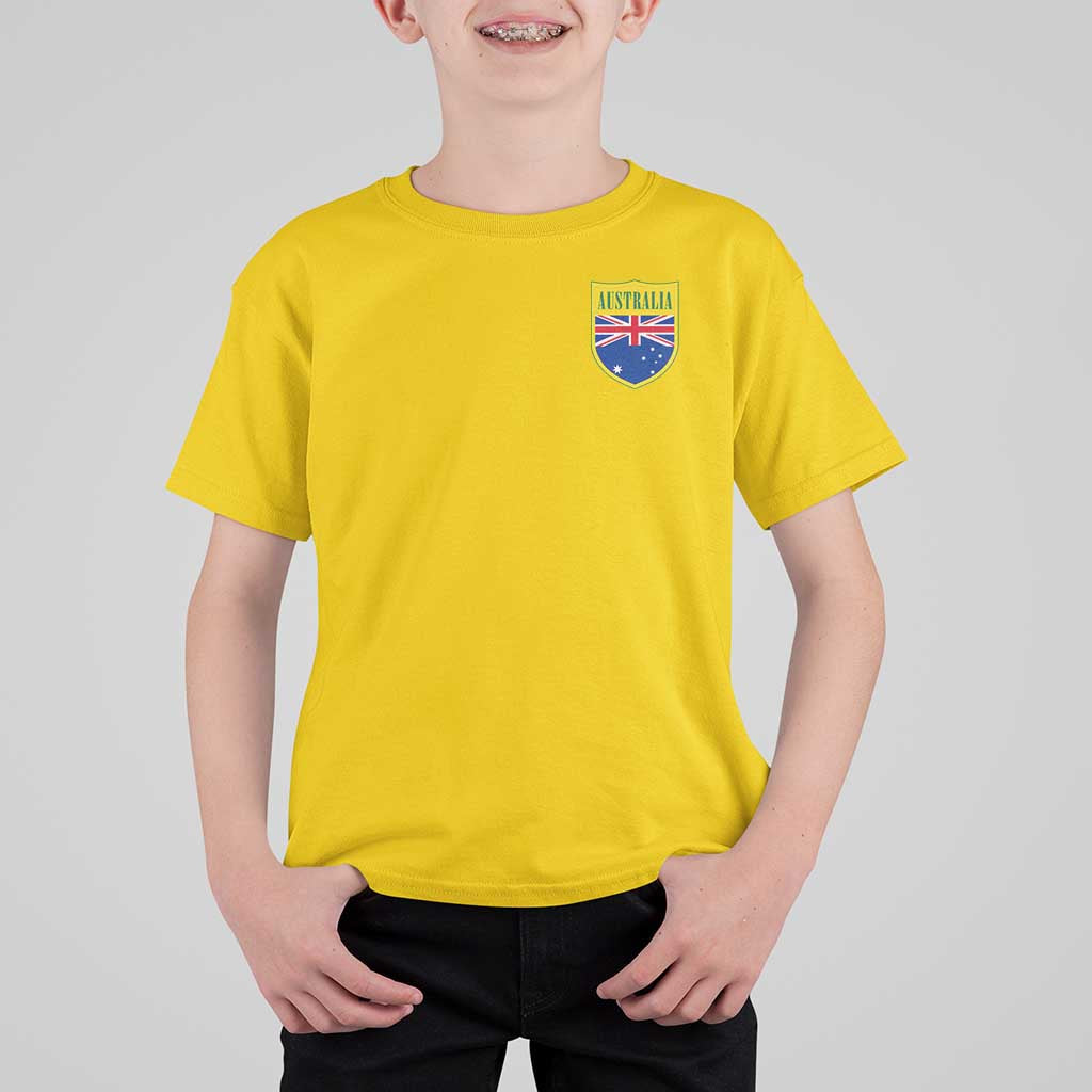 Australia Football Crest Australian Flag Pride Sporty Athletic Jersey T Shirt For Kid