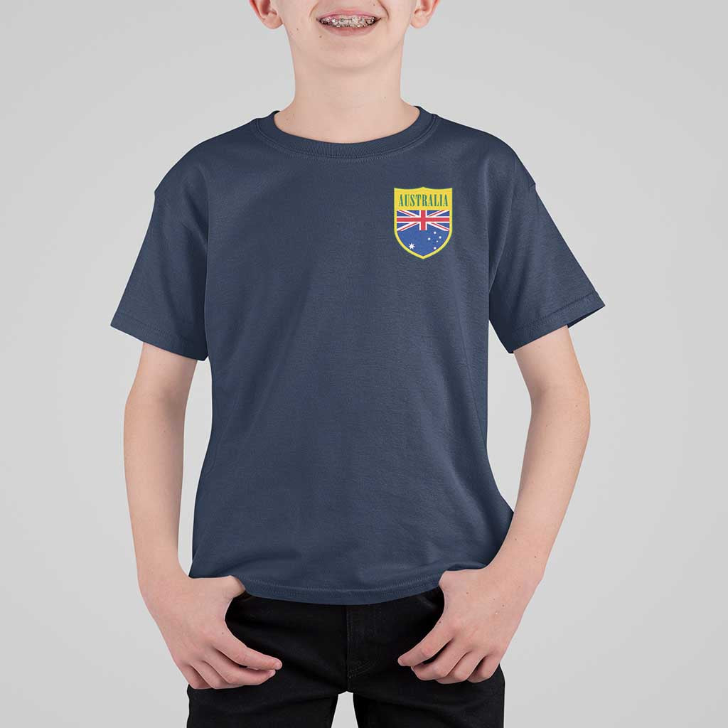 Australia Football Crest Australian Flag Pride Sporty Athletic Jersey T Shirt For Kid