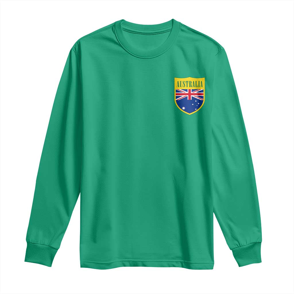 Australia Football Crest Australian Flag Pride Sporty Athletic Jersey Long Sleeve Shirt