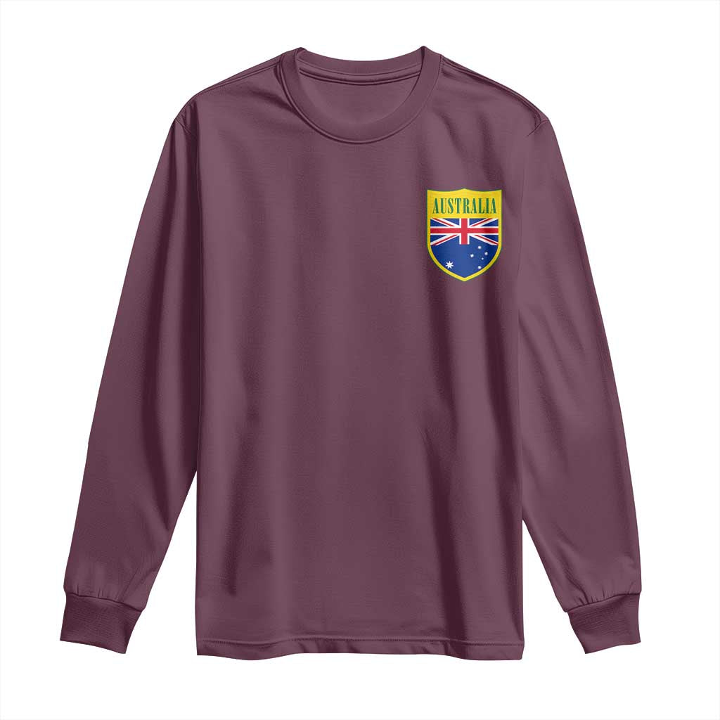 Australia Football Crest Australian Flag Pride Sporty Athletic Jersey Long Sleeve Shirt