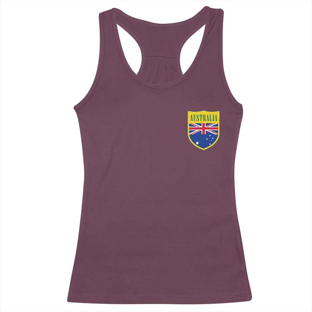 Australia Football Crest Australian Flag Pride Sporty Athletic Jersey Racerback Tank Top