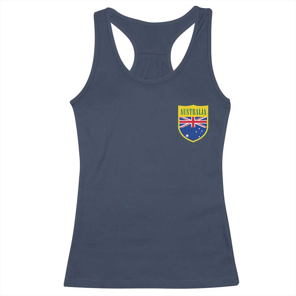 Australia Football Crest Australian Flag Pride Sporty Athletic Jersey Racerback Tank Top