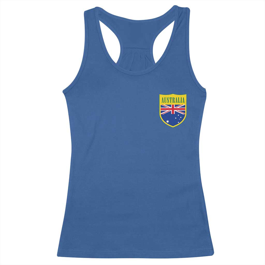 Australia Football Crest Australian Flag Pride Sporty Athletic Jersey Racerback Tank Top