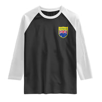 Australia Football Crest Australian Flag Pride Sporty Athletic Jersey Raglan Shirt