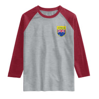 Australia Football Crest Australian Flag Pride Sporty Athletic Jersey Raglan Shirt