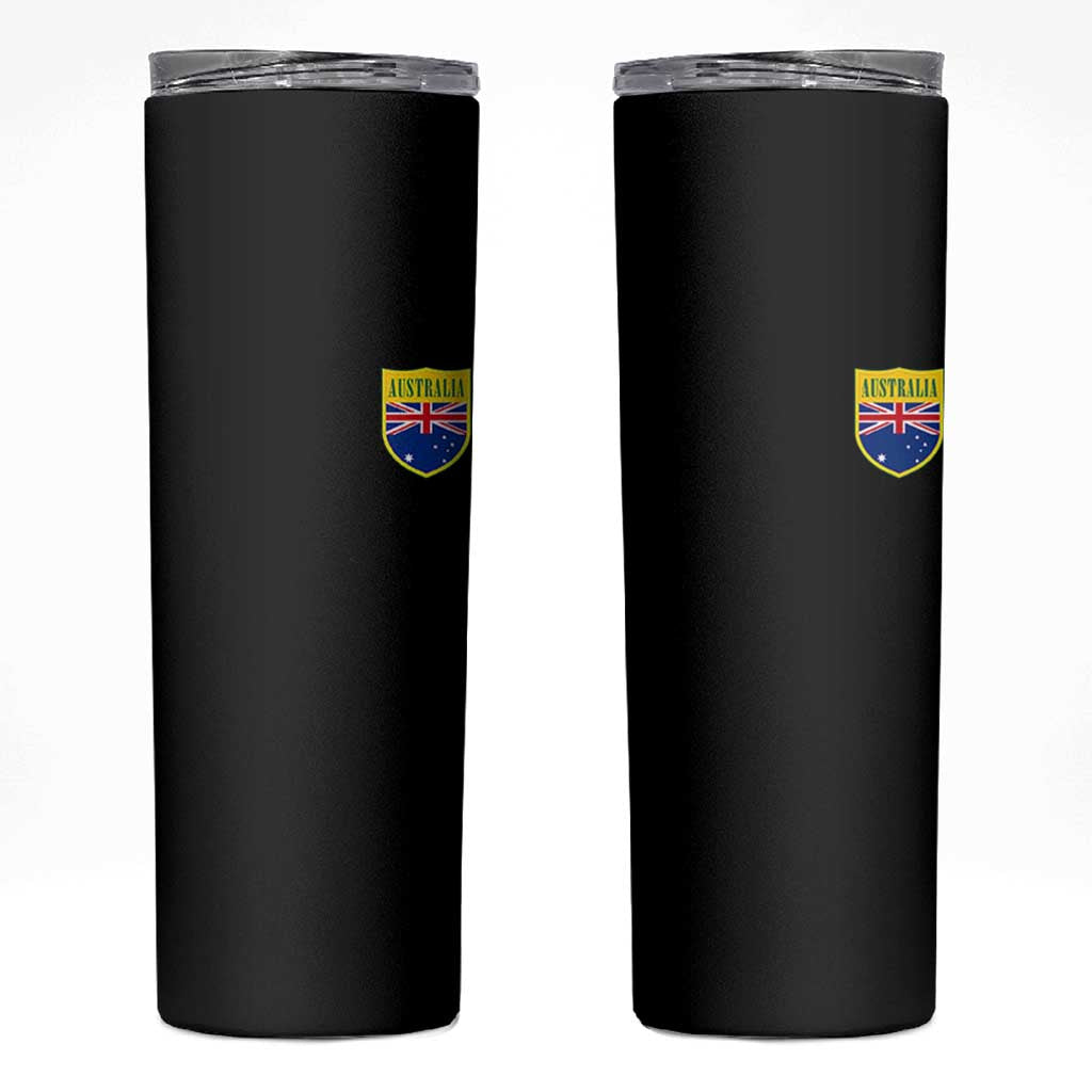Australia Football Crest Australian Flag Pride Sporty Athletic Jersey Skinny Tumbler