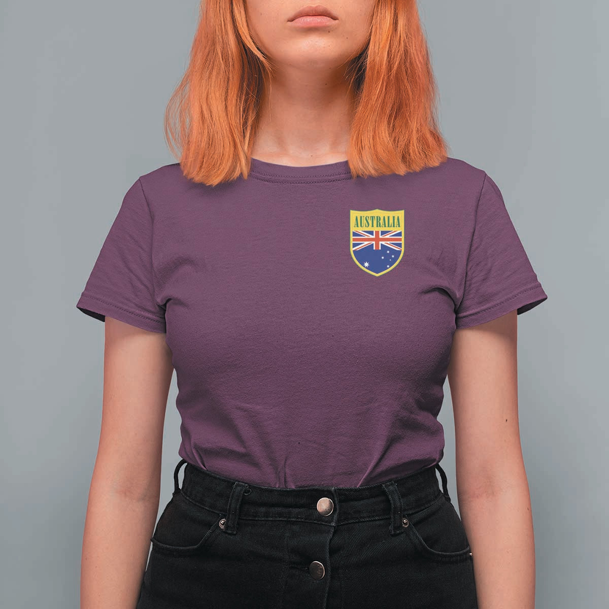 Australia Football Crest Australian Flag Pride Sporty Athletic Jersey T Shirt For Women