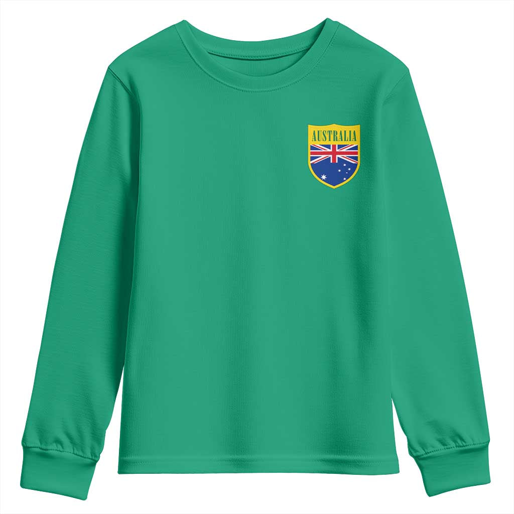 Australia Football Crest Australian Flag Pride Sporty Athletic Jersey Youth Sweatshirt