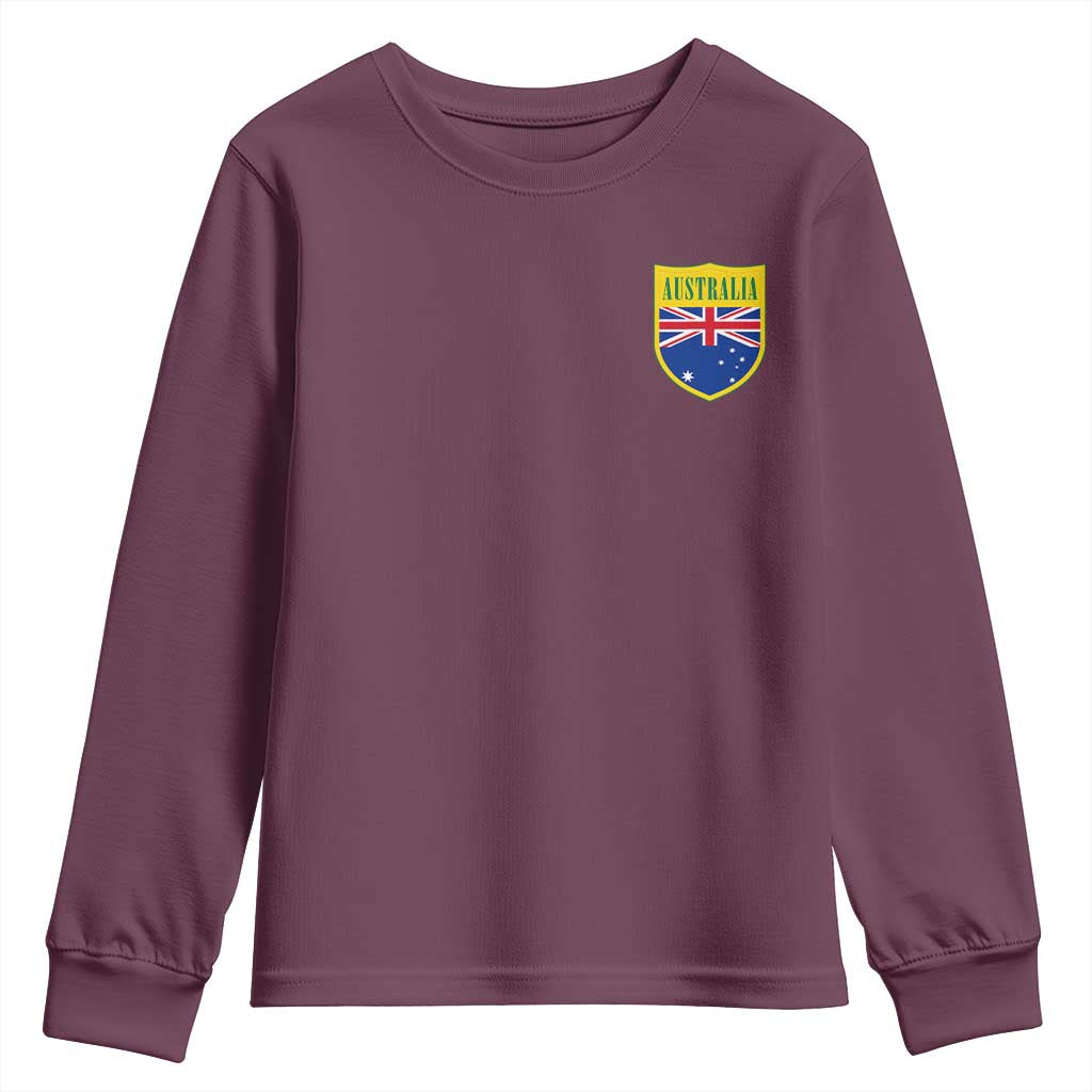 Australia Football Crest Australian Flag Pride Sporty Athletic Jersey Youth Sweatshirt