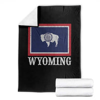 Vintage State of Wyoming Flag Bison Cheyenne Jackson Hole Throw Blanket