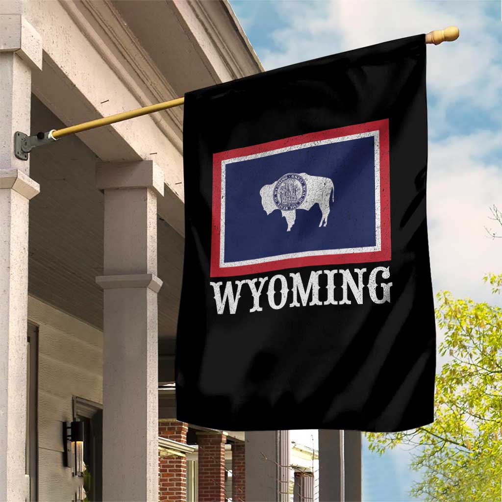 Vintage State of Wyoming Flag Bison Cheyenne Jackson Hole Garden Flag