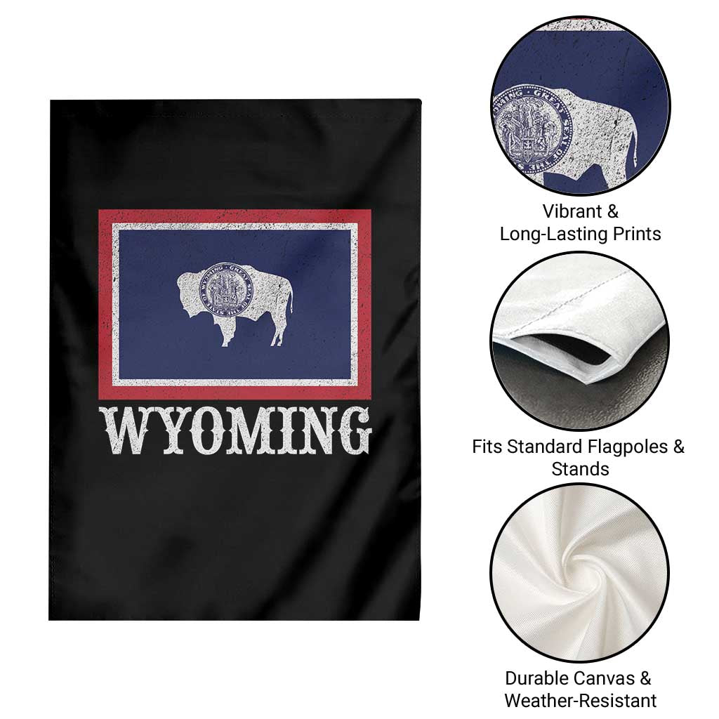 Vintage State of Wyoming Flag Bison Cheyenne Jackson Hole Garden Flag