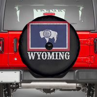 Vintage State of Wyoming Flag Bison Cheyenne Jackson Hole Spare Tire Cover