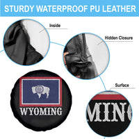 Vintage State of Wyoming Flag Bison Cheyenne Jackson Hole Spare Tire Cover