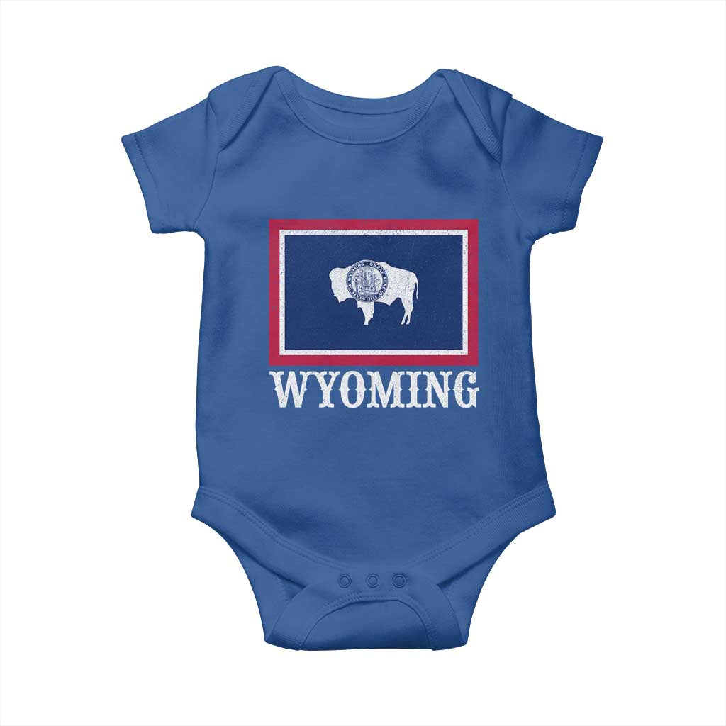 Vintage State of Wyoming Flag Bison Cheyenne Jackson Hole Baby Onesie