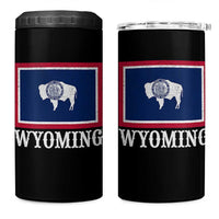 Vintage State of Wyoming Flag Bison Cheyenne Jackson Hole 4 in 1 Can Cooler Tumbler