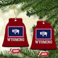 Vintage State of Wyoming Flag Bison Cheyenne Jackson Hole Ceramic Ornament