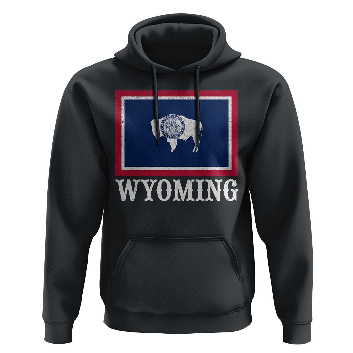 Vintage State of Wyoming Flag Bison Cheyenne Jackson Hole Hoodie