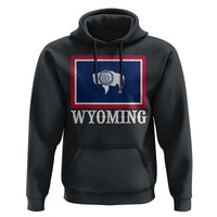 Vintage State of Wyoming Flag Bison Cheyenne Jackson Hole Hoodie