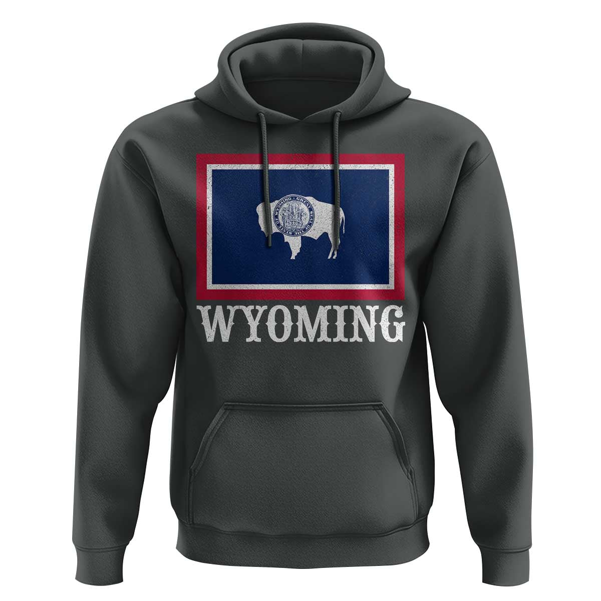 Vintage State of Wyoming Flag Bison Cheyenne Jackson Hole Hoodie