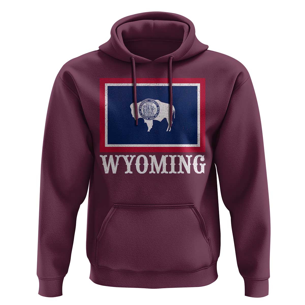 Vintage State of Wyoming Flag Bison Cheyenne Jackson Hole Hoodie