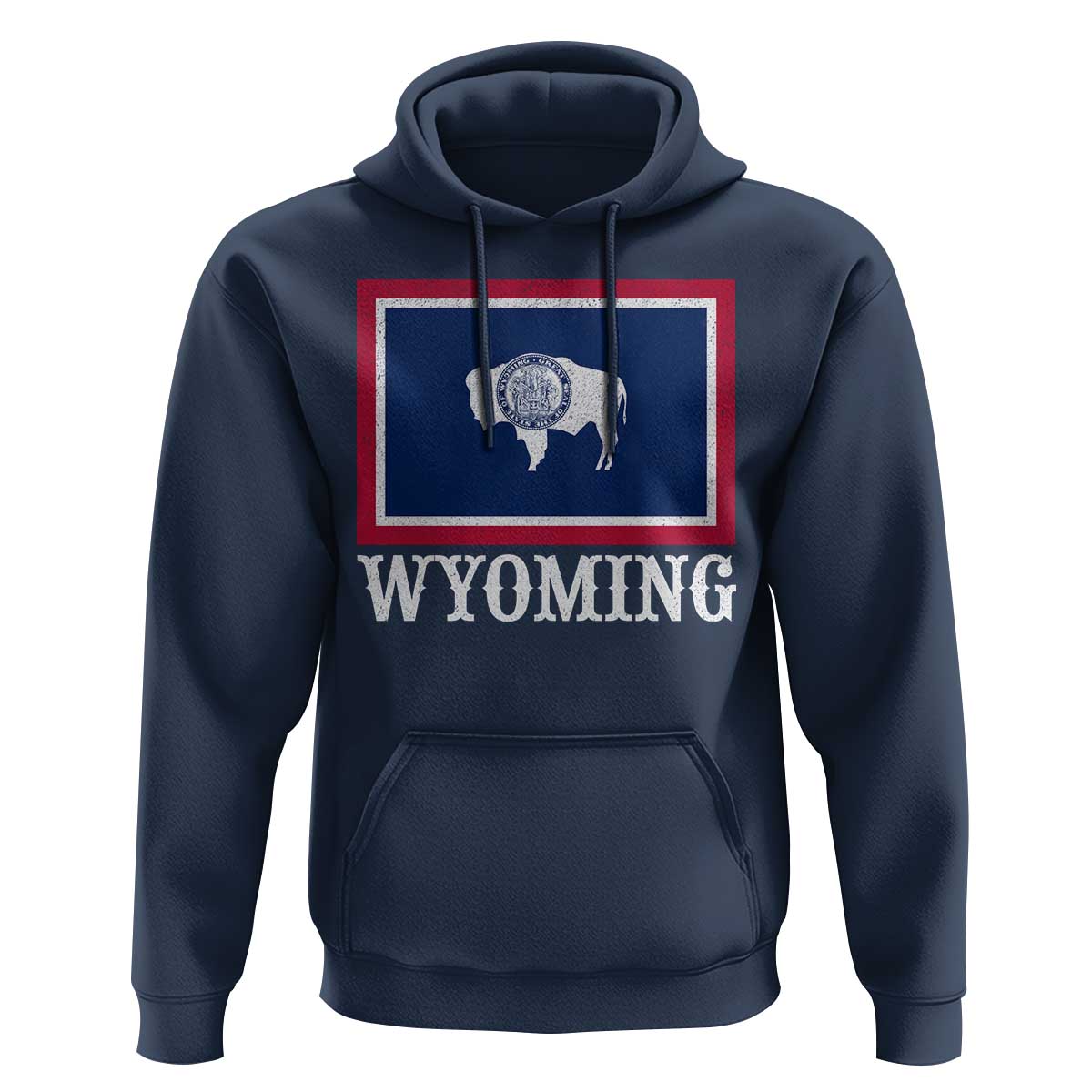 Vintage State of Wyoming Flag Bison Cheyenne Jackson Hole Hoodie