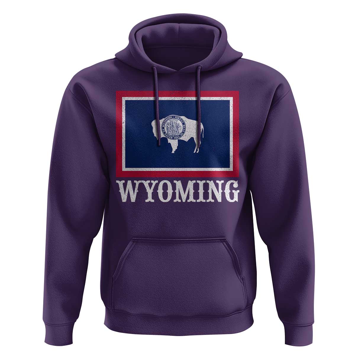 Vintage State of Wyoming Flag Bison Cheyenne Jackson Hole Hoodie
