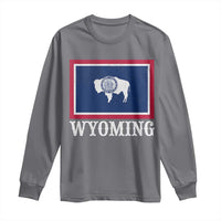 Vintage State of Wyoming Flag Bison Cheyenne Jackson Hole Long Sleeve Shirt
