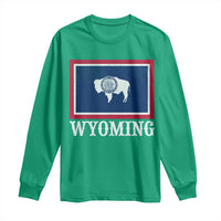 Vintage State of Wyoming Flag Bison Cheyenne Jackson Hole Long Sleeve Shirt