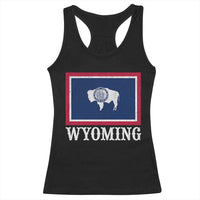 Vintage State of Wyoming Flag Bison Cheyenne Jackson Hole Racerback Tank Top