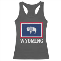 Vintage State of Wyoming Flag Bison Cheyenne Jackson Hole Racerback Tank Top