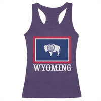 Vintage State of Wyoming Flag Bison Cheyenne Jackson Hole Racerback Tank Top
