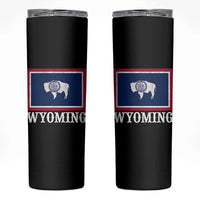 Vintage State of Wyoming Flag Bison Cheyenne Jackson Hole Skinny Tumbler