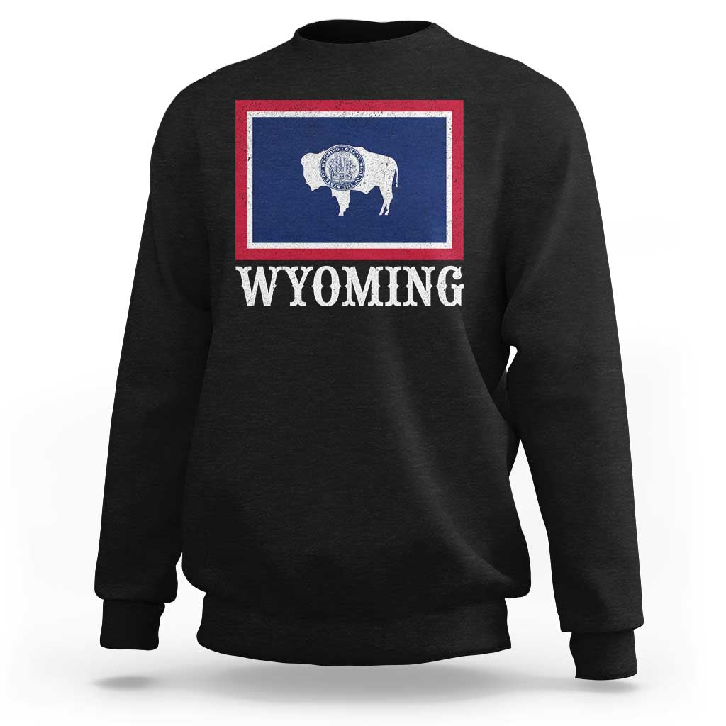 Vintage State of Wyoming Flag Bison Cheyenne Jackson Hole Sweatshirt