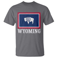 Vintage State of Wyoming Flag Bison Cheyenne Jackson Hole T Shirt