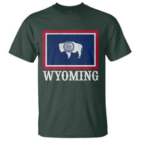 Vintage State of Wyoming Flag Bison Cheyenne Jackson Hole T Shirt