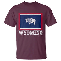 Vintage State of Wyoming Flag Bison Cheyenne Jackson Hole T Shirt