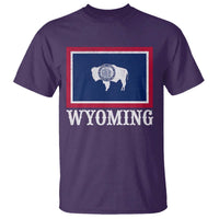 Vintage State of Wyoming Flag Bison Cheyenne Jackson Hole T Shirt