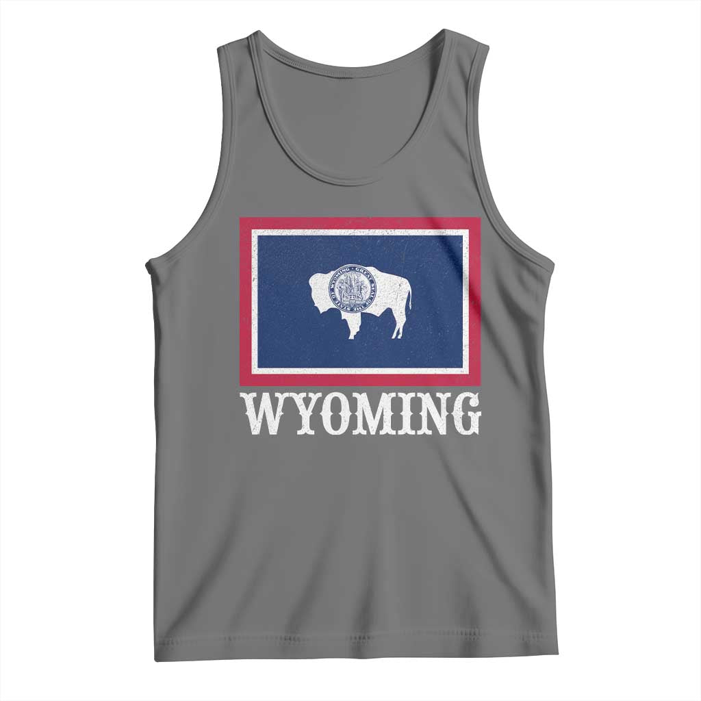 Vintage State of Wyoming Flag Bison Cheyenne Jackson Hole Tank Top