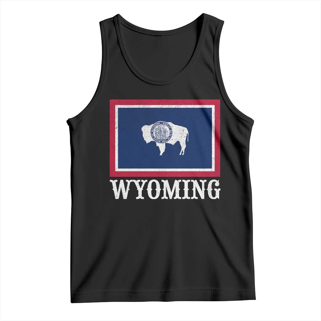 Vintage State of Wyoming Flag Bison Cheyenne Jackson Hole Tank Top