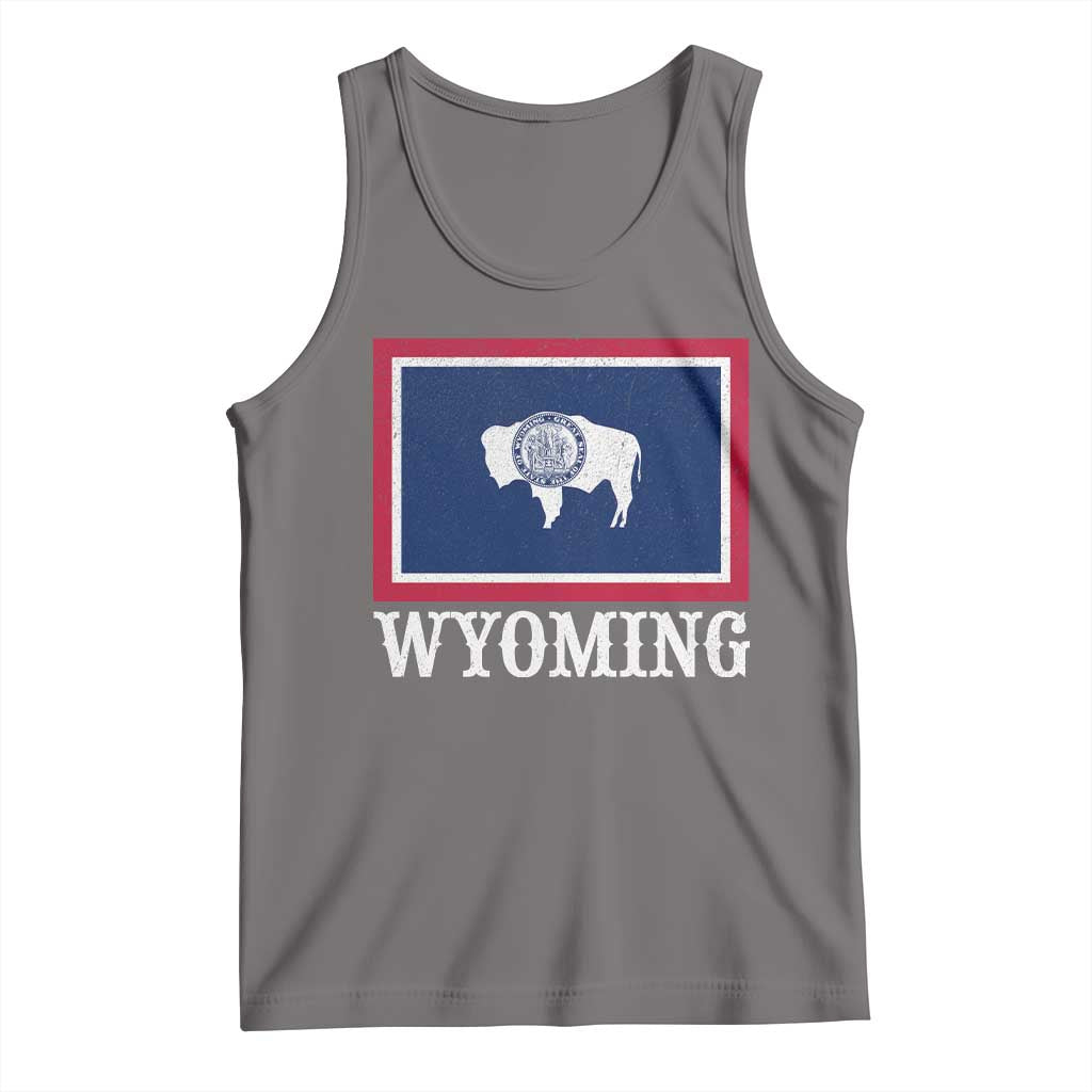Vintage State of Wyoming Flag Bison Cheyenne Jackson Hole Tank Top