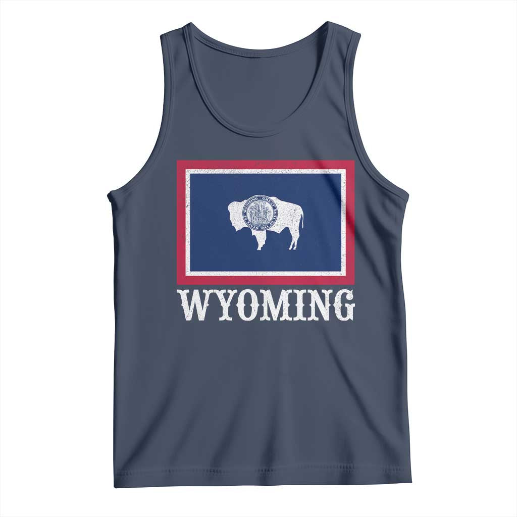 Vintage State of Wyoming Flag Bison Cheyenne Jackson Hole Tank Top