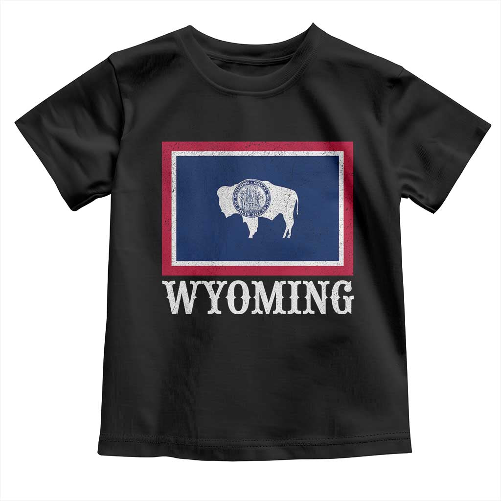 Vintage State of Wyoming Flag Bison Cheyenne Jackson Hole Toddler T Shirt