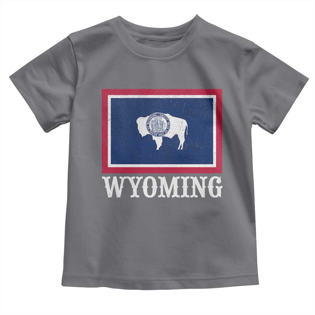 Vintage State of Wyoming Flag Bison Cheyenne Jackson Hole Toddler T Shirt
