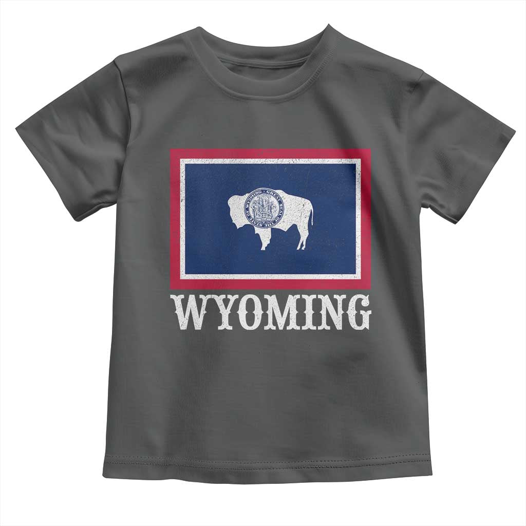 Vintage State of Wyoming Flag Bison Cheyenne Jackson Hole Toddler T Shirt