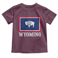 Vintage State of Wyoming Flag Bison Cheyenne Jackson Hole Toddler T Shirt