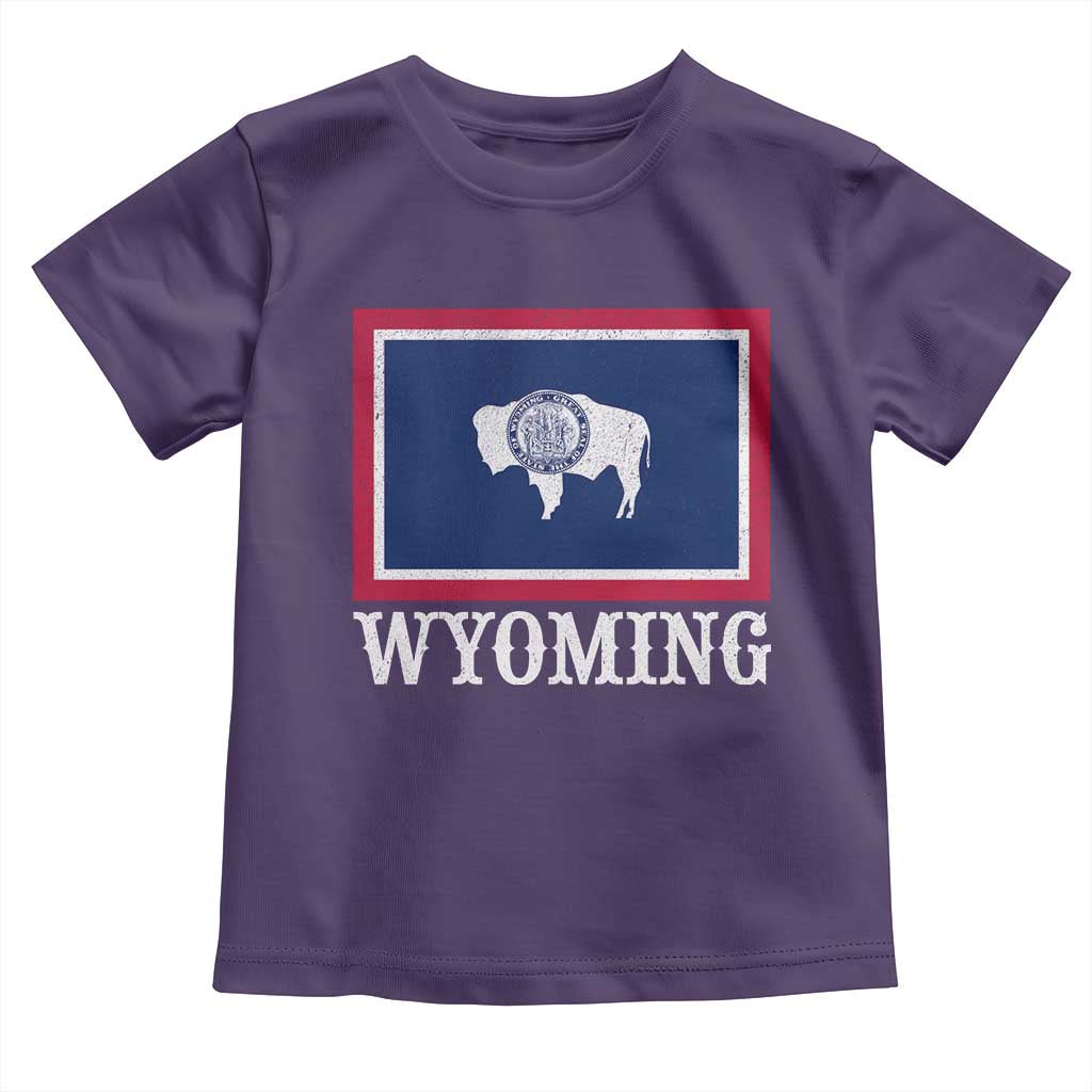 Vintage State of Wyoming Flag Bison Cheyenne Jackson Hole Toddler T Shirt