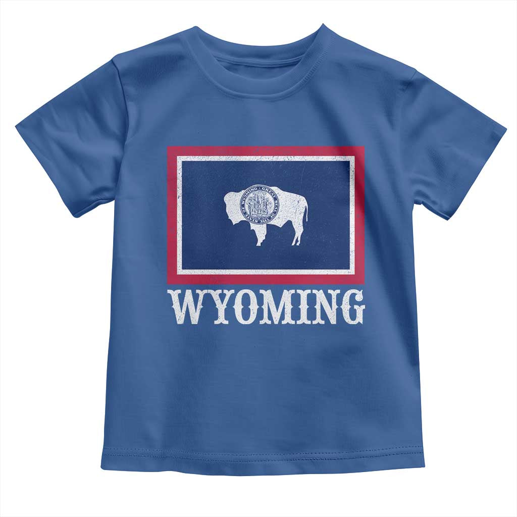 Vintage State of Wyoming Flag Bison Cheyenne Jackson Hole Toddler T Shirt