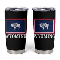 Vintage State of Wyoming Flag Bison Cheyenne Jackson Hole Tumbler Cup